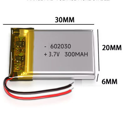 Goede prijs Krachtige Li-polymerbatterij 3.7V 602030 300mAh voor verlichtingsapparatuur en elektrisch speelgoed online